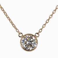【ネックレス】ラウンドカット・0.5ct ・Round Bezel