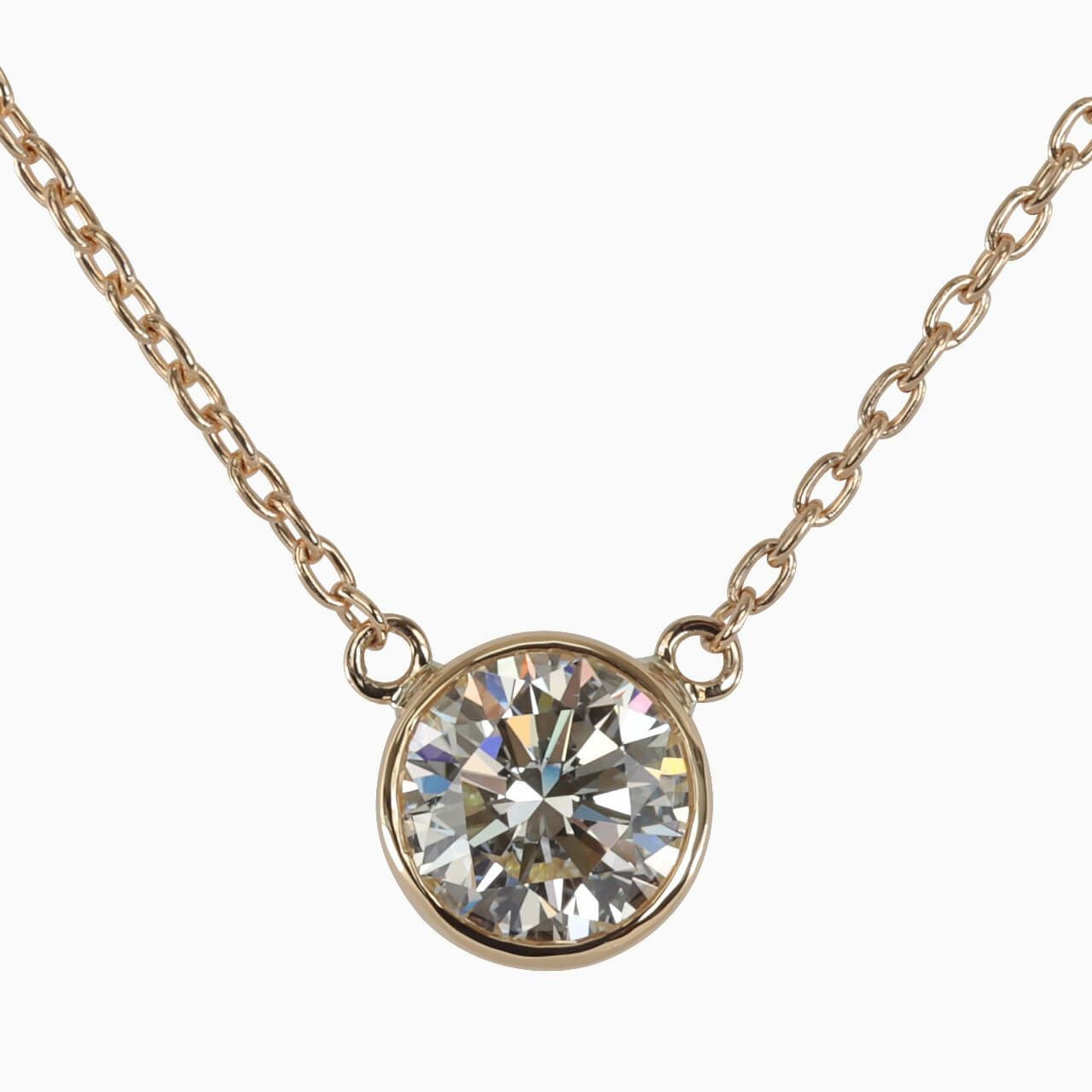ネックレス】ラウンドカット・0.5ct ・Round Bezel│ネクスト